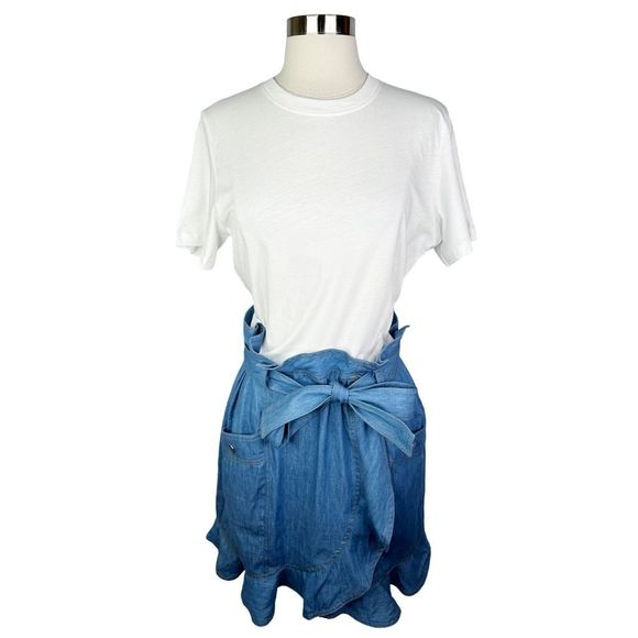 Derek Lam 10 Crosby Hudson Mixed Media Mini-Dress - Size 8 - Picture 2 of 8